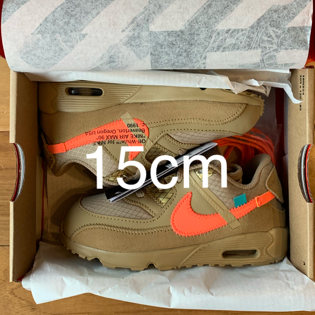 15 offwhite NIKE airmax90 キッズ オフホワイト ナイキ