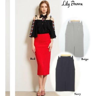 リリーブラウン(Lily Brown)のリリーブラウン♡ポンチロングタイトスカート(ひざ丈スカート)