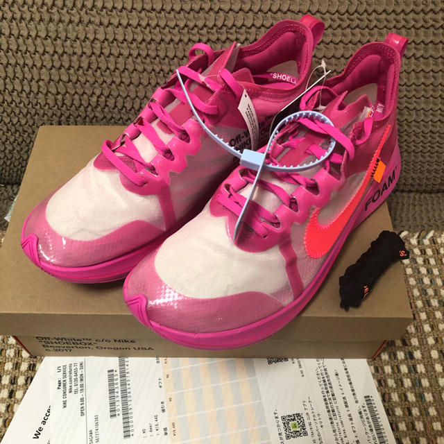 NIKE(ナイキ)の27.5cm OFF-WHITE × NIKE ZOOM FLY PINK  メンズの靴/シューズ(スニーカー)の商品写真