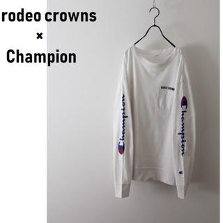 ロデオクラウンズ(RODEO CROWNS)のチャンピオン×rodeo crowns　ロンT　used 白(Tシャツ(長袖/七分))