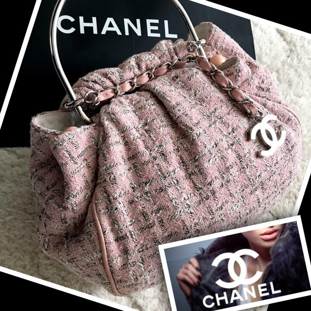 【可愛い☆美品】CHANEL バッグ/ツイード チェーン付きバッグ