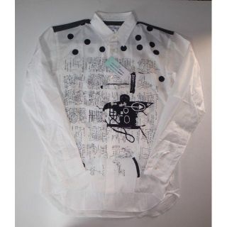 コムデギャルソン(COMME des GARCONS)のコムデギャルソン■white バスキア シャツ sizeS 18AW(シャツ)