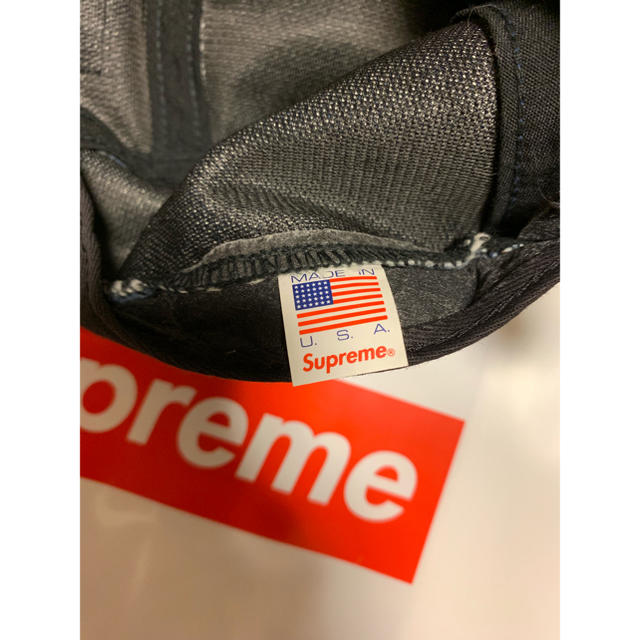 supreme denim leather visor camp cap