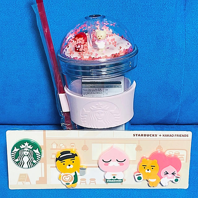 Starbucks Coffee(スターバックスコーヒー)の韓国☆スタバ  限定カカオフレンズマグネット&タンブラー インテリア/住まい/日用品のキッチン/食器(タンブラー)の商品写真