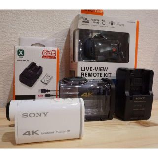 ソニー(SONY)のSONY FDR-X1000VR＋アクセサリーキット＋ハードレンズプロテクター(ビデオカメラ)