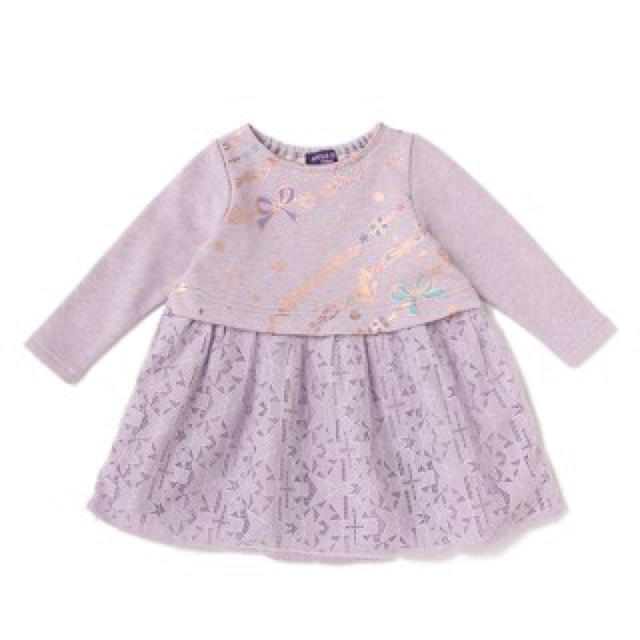 ANNA SUI mini(アナスイミニ)の新品 アナスイミニ ロマンチックプリントチュールワンピース キッズ/ベビー/マタニティのキッズ服女の子用(90cm~)(ワンピース)の商品写真