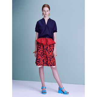 ジルサンダー(Jil Sander)のジルサンダー  ネイビー 新品 スカート イタリア製 16SS(ひざ丈スカート)