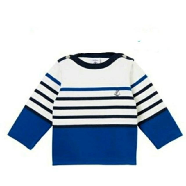 PETIT BATEAU(プチバトー)のプチバトー カラーブロックマリニエール長袖プルオーバー 18m 81cm キッズ/ベビー/マタニティのベビー服(~85cm)(シャツ/カットソー)の商品写真