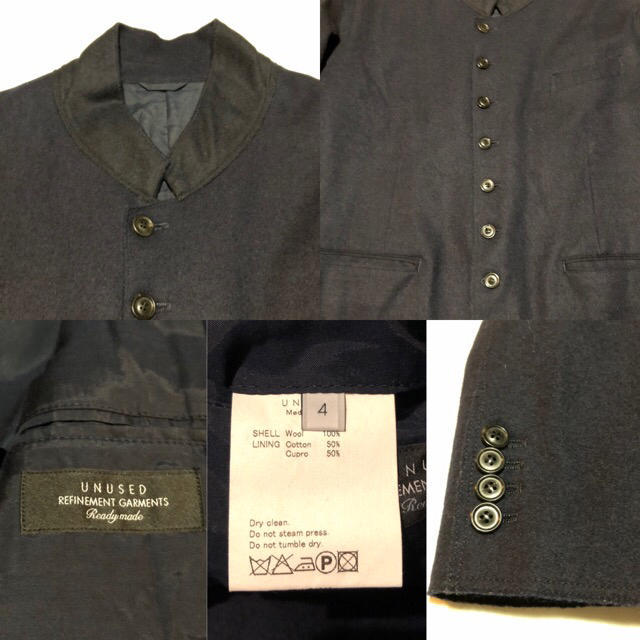 UNUSED(アンユーズド)のUNUSED/古着 15aw アンユーズド ジャケット スタンドカラー ウール メンズのジャケット/アウター(ノーカラージャケット)の商品写真