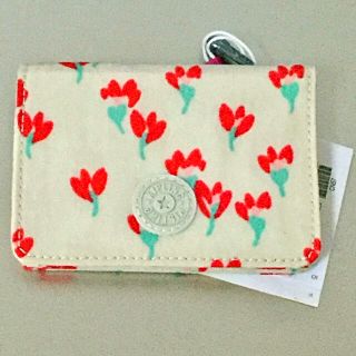 キプリング(kipling)の新品タグ付★Kipling ALETHEA パスケース  フラワー ピンク(パスケース/IDカードホルダー)