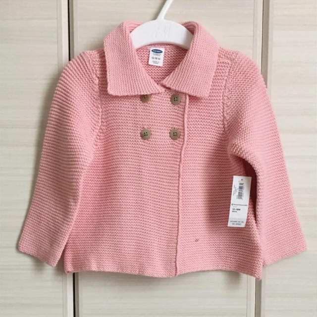 Old Navy(オールドネイビー)の新品♡old navy 80 襟付き カーディガン ピンク キッズ/ベビー/マタニティのベビー服(~85cm)(カーディガン/ボレロ)の商品写真