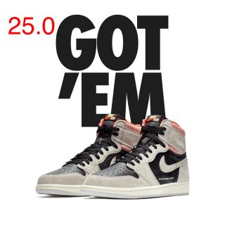 ナイキ(NIKE)の25.0 NIKE AIR JORDAN 1 NEUTRAL GREY(スニーカー)