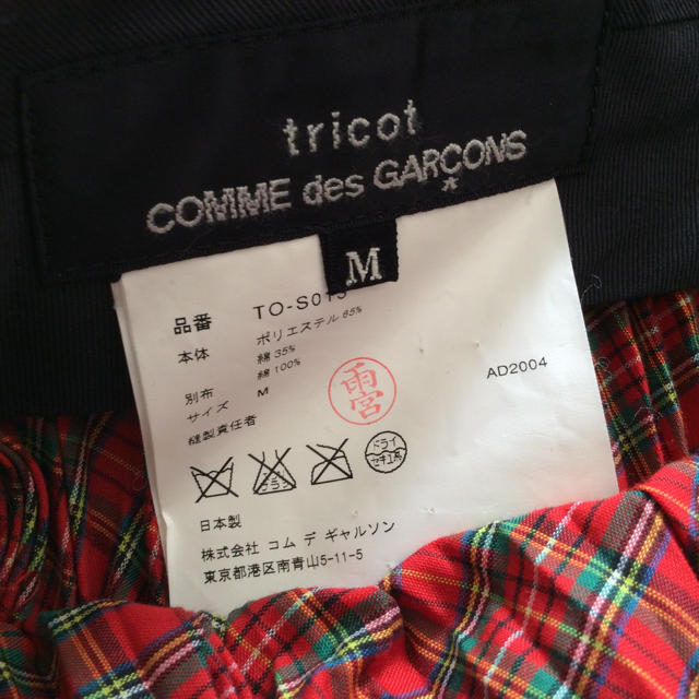 COMME des GARCONS(コムデギャルソン)のコムデギャルソン赤チェックプリーツ巻きスカート レディースのスカート(ロングスカート)の商品写真