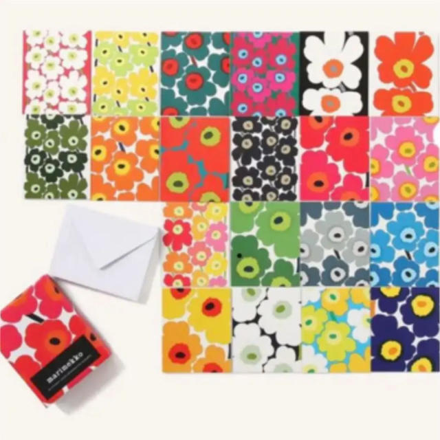 marimekko(マリメッコ)のマリメッコ カード&封筒 セット ケースなし❣️ ハンドメイドの文具/ステーショナリー(カード/レター/ラッピング)の商品写真