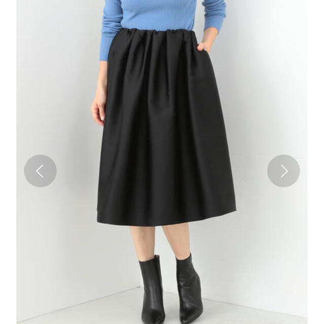 Demi-Luxe BEAMS(デミルクスビームス)のビームス  ウールシルクタックスカート レディースのスカート(ひざ丈スカート)の商品写真
