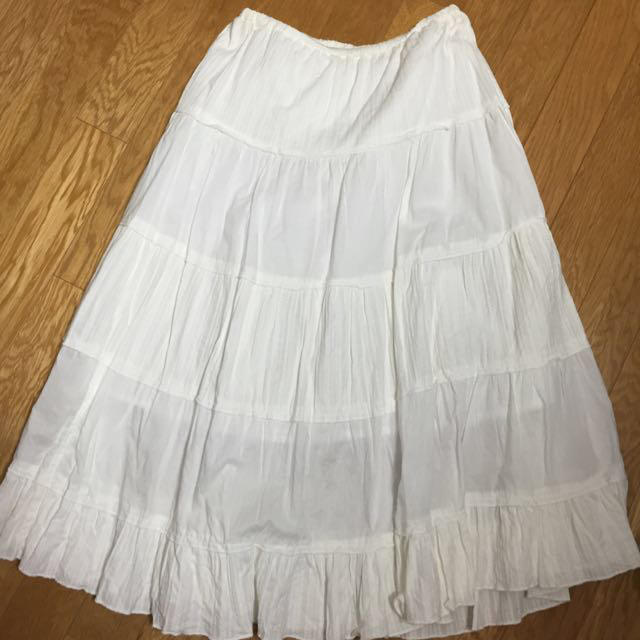 INDEX(インデックス)の白マキシスカート レディースのスカート(ロングスカート)の商品写真