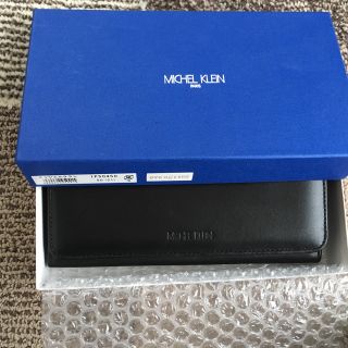 ミッシェルクラン(MICHEL KLEIN)の黒の長財布 MICHEL KLEIN 牛革(財布)