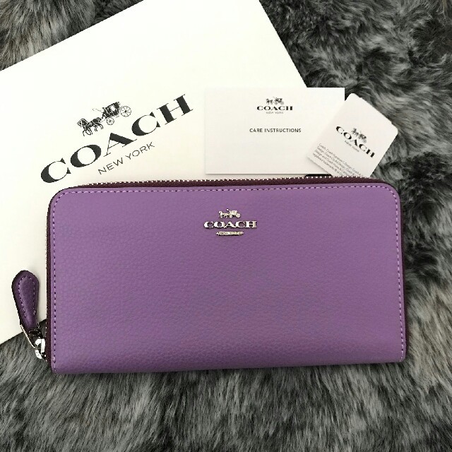 Coach 新品 Coach コーチ パープル アイリス 上質レザー 長財布の通販 By Yuri S Shop コーチならラクマ