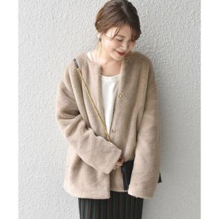 シップスフォーウィメン(SHIPS for women)の【けいけい様専用】今期 SHIPS ボア ノーカラーショートコート (ノーカラージャケット)