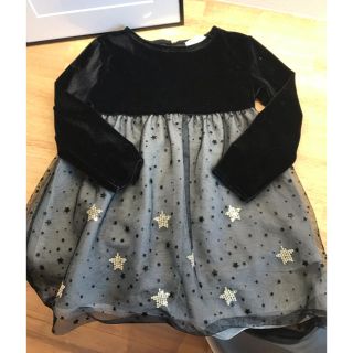 ザラキッズ(ZARA KIDS)の一度のみ着用♡ベロアドッキングワンピース(ワンピース)