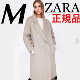 ザラ(ZARA)のZARA 正規品 ダブルブレストコート コート サンド ベージュ  M(ロングコート)