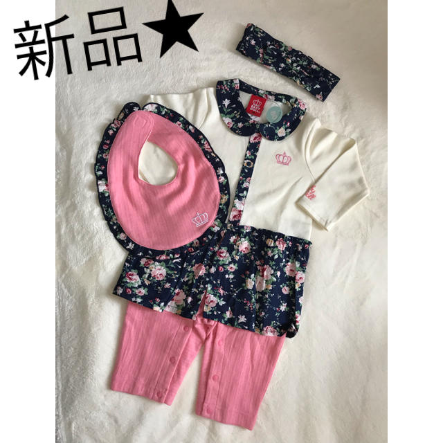 BABYDOLL(ベビードール)の新品★BABYDOLL ロンパース3点set キッズ/ベビー/マタニティのベビー服(~85cm)(ロンパース)の商品写真