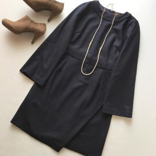 ユナイテッドアローズ(UNITED ARROWS)のほぼ新品*BAILA掲載*Jewel Changes *ウールコクーンワンピース(ひざ丈ワンピース)