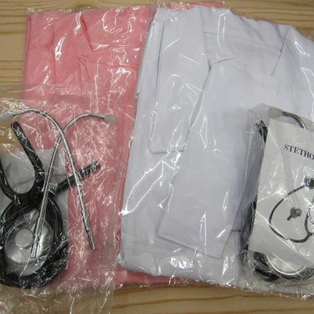 コスプレ 看護婦 ナース 衣装 + 聴診器 セット (白) //BBW エンタメ/ホビーのコスプレ(衣装一式)の商品写真