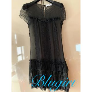 ブルーガール(Blugirl)の超高級☆極美品☆Blugirl、贅沢な100%シルクの総レースワンピ(ひざ丈ワンピース)