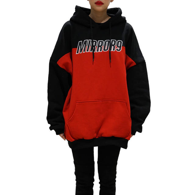 トップス❉MIRROR9❉ Twotone Logo hoodie RED /Mレディース-www