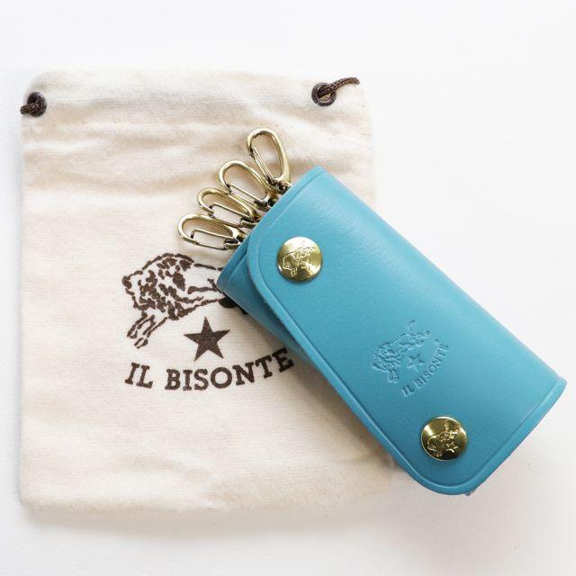 IL BISONTE(イルビゾンテ)の新品 正規品 イルビゾンテ キーケース スマートキー ケース レザー ターコイズ レディースのファッション小物(キーホルダー)の商品写真