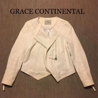 グレースコンチネンタル(GRACE CONTINENTAL)のグレースコンチネンタル ラムレザー ライダースジャケット(ライダースジャケット)