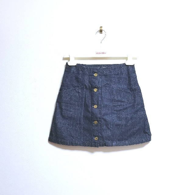 moussy(マウジー)のMOUSSY♡button denim mini SK レディースのスカート(ミニスカート)の商品写真