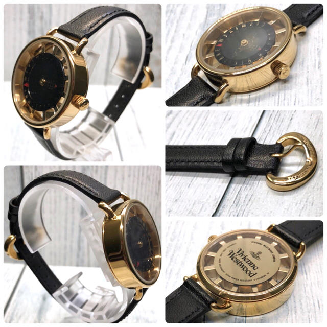 【電池交換済み】 vivienne  腕時計 オーブモチーフ ブラック ゴールド 3