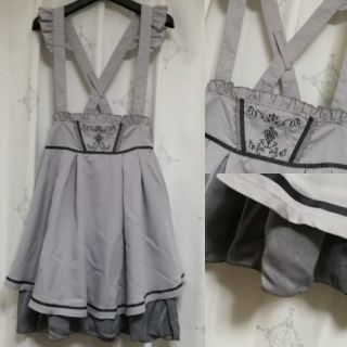 アクシーズファム(axes femme)の(新品)axes femme POETIQUE/ジャンパースカート グレー(ミニスカート)