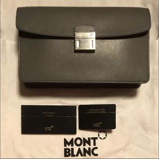 【美品★】MONTBLANC
セカンドバッグ  ブラック レザー クラッチバッグ　ファッション　定番　人気　ブランド　シンプル　メンズ　松山久万ノ台店