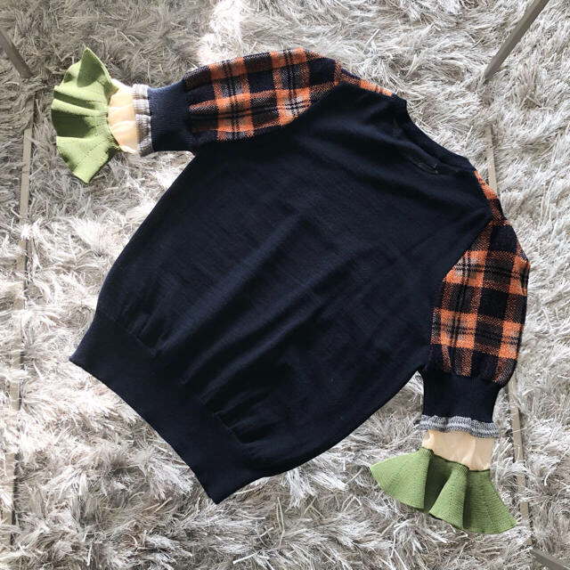 TOGA(トーガ)の【美品】TOGA check knit tops ニット ¥46,440 レディースのトップス(ニット/セーター)の商品写真