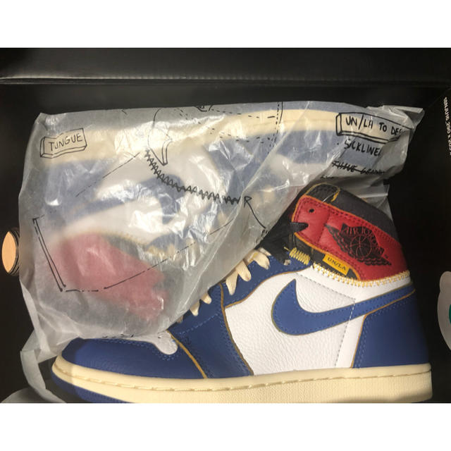 美品 NIKE - union jordan ブルー US5.5 23.5 24 スニーカー 美品 NIKE - union jordan ブルー US5.5 23.5 24 スニーカー