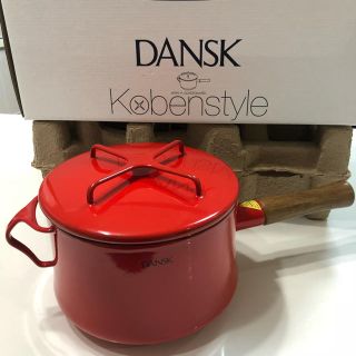 ダンスク(DANSK)の売り切り♡新品未使用♡ダンスク♡ホーロー片手鍋 深型18cm♡チリレッド(鍋/フライパン)