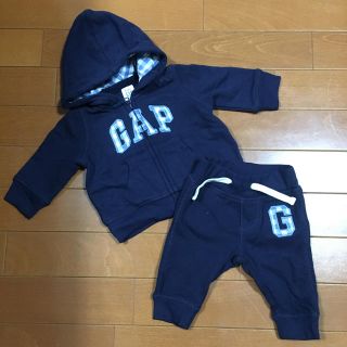 ベビーギャップ(babyGAP)の美品♡babyGAPセットアップ♡ロゴパーカー&スウェットパンツ(カバーオール)