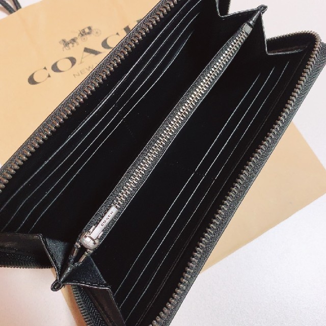 COACH - 新品 最新モデル COACH 長財布 人気 車柄 チャコール ブラック ...