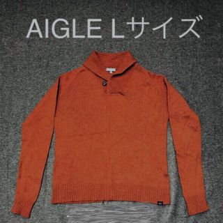 エーグル(AIGLE)の値下げAIGLEエーグル ニット 襟ボタン付きプルオーバー L(ニット/セーター)