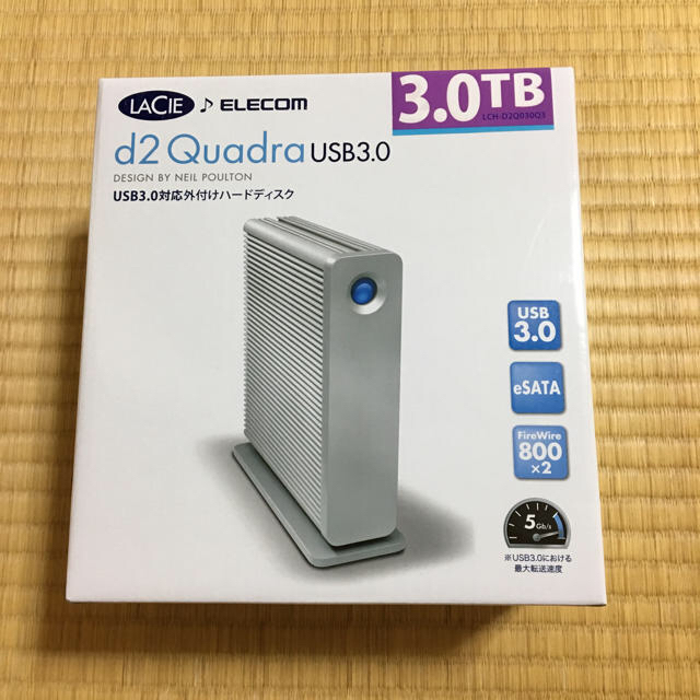 ELECOM(エレコム)のLACIE d2 Quadra USB3.0TB外付けハードディスク新品未使用 スマホ/家電/カメラのPC/タブレット(PC周辺機器)の商品写真