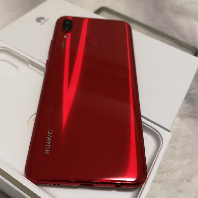 Huawei nova3 レッド 美品 スマートフォン本体