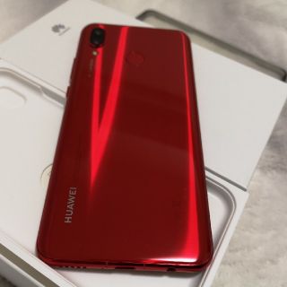 アンドロイド(ANDROID)のHuawei　nova3 レッド　美品(スマートフォン本体)