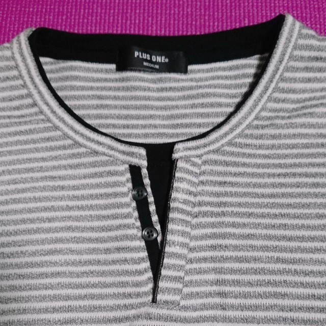 Right-on(ライトオン)の13. シャツ カットソー ボーダー セーター重ね着 長袖 メンズシャツ メンズのトップス(Tシャツ/カットソー(七分/長袖))の商品写真