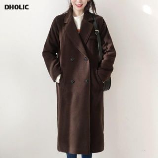 ディーホリック(dholic)のdholic ソリッドカラーダブルコート ブラウン(ロングコート)