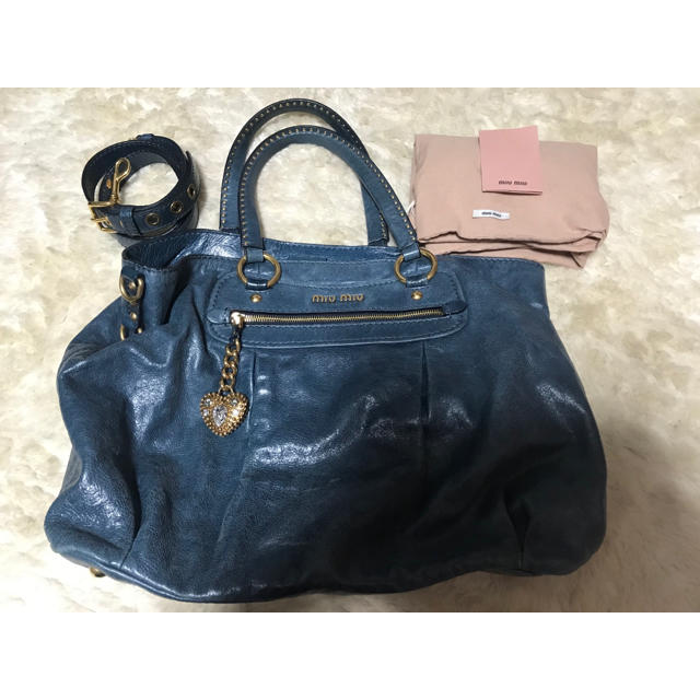 miumiu レザートートバッグ ショルダー付