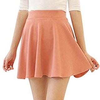 フレアミニスカート　フリーサイズ　ピンク(ミニスカート)