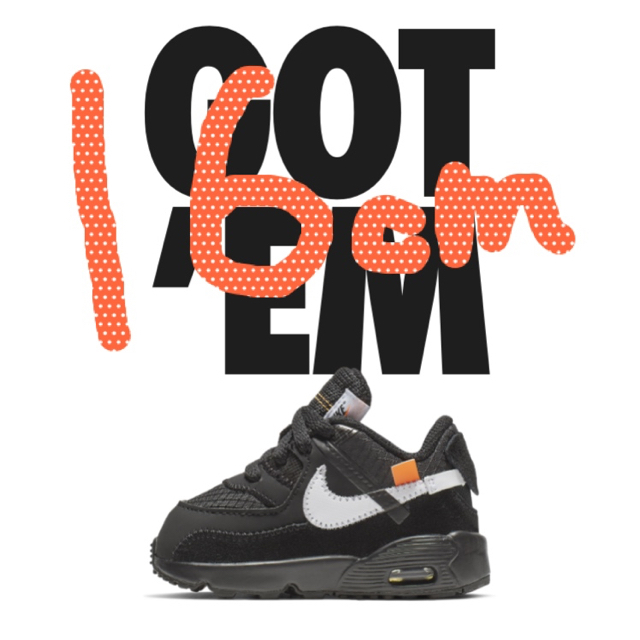 OFF-WHITE(オフホワイト)のThe 10 NIKE AIR MAX 90 (TD) キッズ/ベビー/マタニティのキッズ靴/シューズ(15cm~)(スニーカー)の商品写真